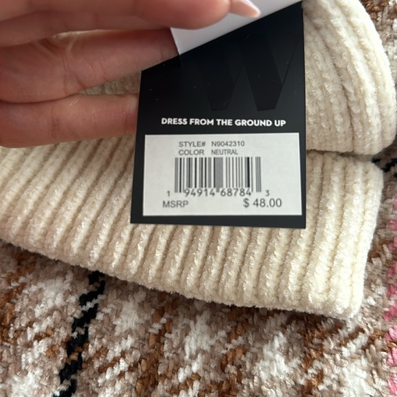 Nine West Faux Fur Pom Beanie & Scarf Set - Picture 2 of 4